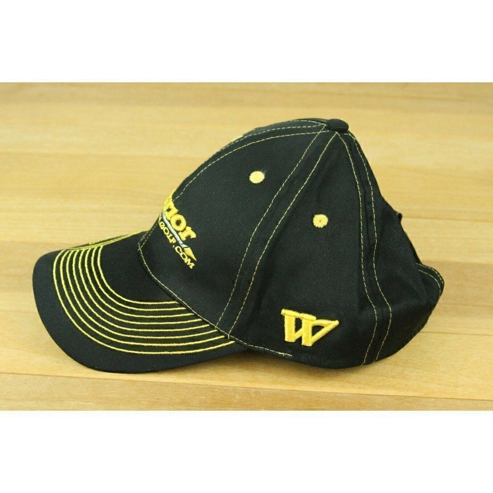 Warrior Custom Hat Golf Strap Back Cap Black Yellow - Picture 4 of 7